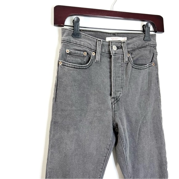 Levis Wedgie straight high rise grey jeans 24 - Picture 6 of 15